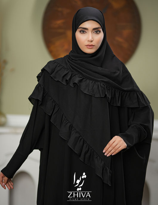 روسری کش دار مریم چین دار مشکی