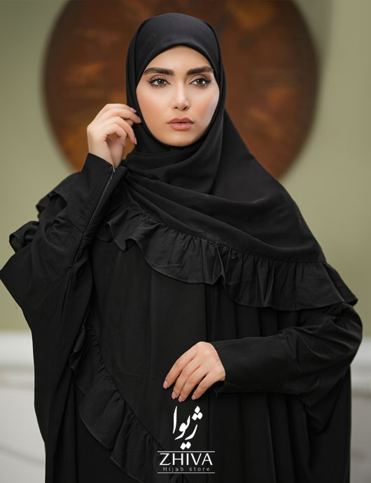 روسری کش دار مریم چین دار مشکی