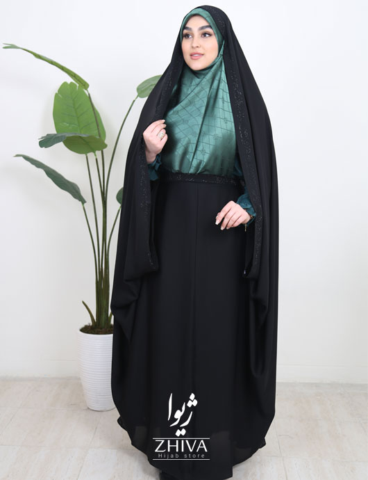 چادر حسنی قجری مدرن نگینی