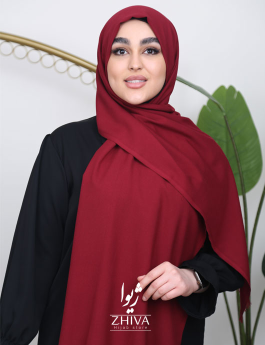 شال نخی كجراه زرشكی