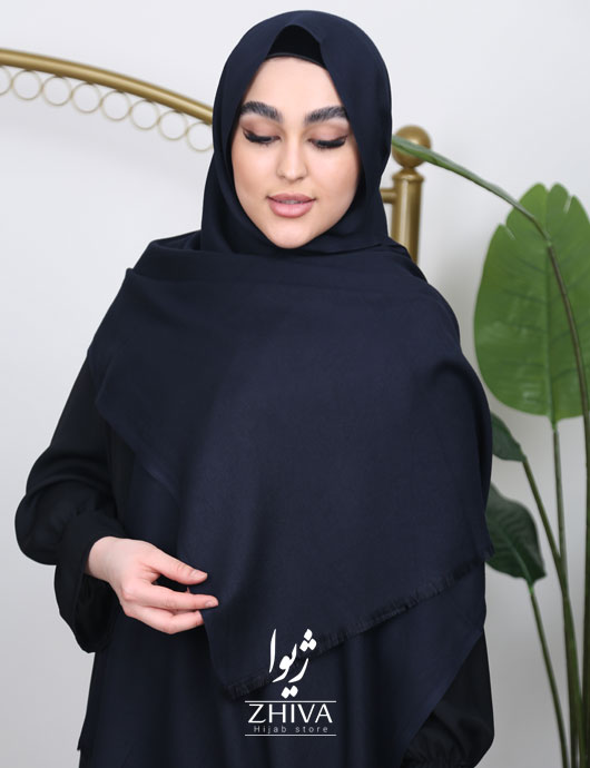 شال نخی كجراه سرمه ای