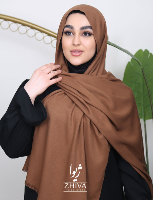 شال نخی كجراه قهوه ای