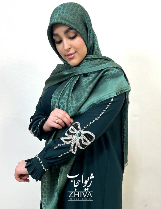 عبا افرا جواهردوزی پاپيون سبز