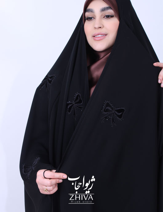چادر عربی گلدوزی پاپيون پراکنده