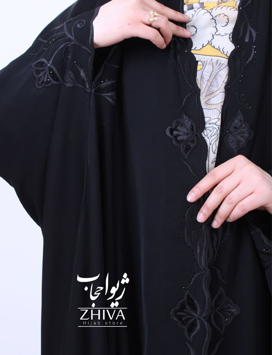چادر دانشجویی گلدوزی مخمل لاله