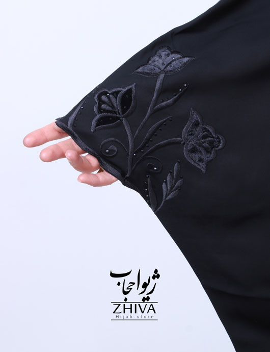 چادر دانشجویی گلدوزی مخمل لاله