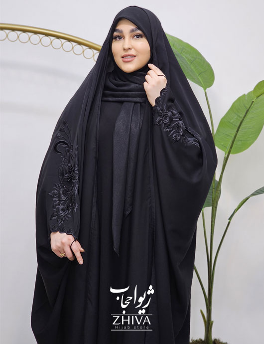 چادر عربی گلدوزی برجسته مليله دوزی