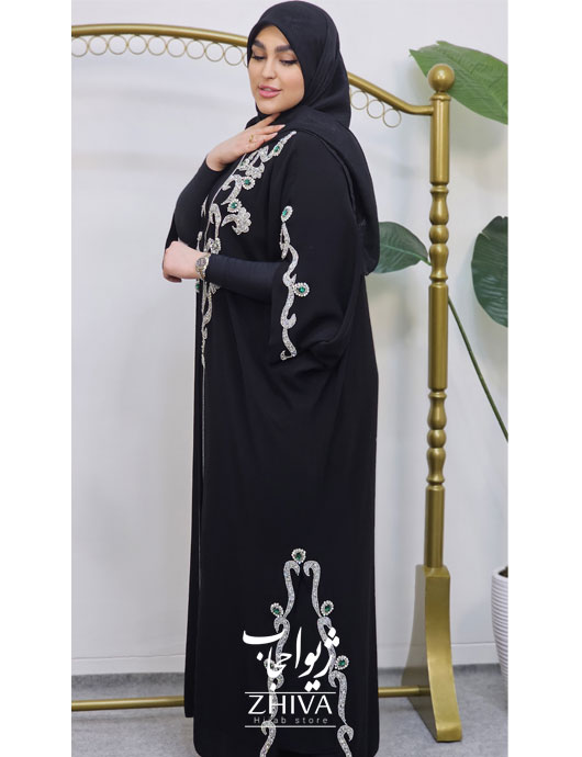 عبا جواهردوزی دوتيكه شاه بانو نقره ای