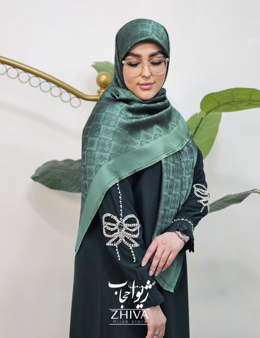 عبا افرا جواهردوزی پاپيون سبز