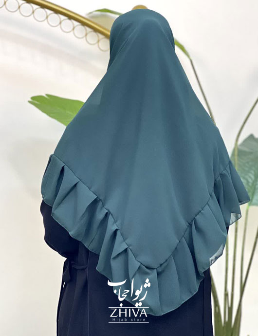روسری کش دار مریم چین دار سبز