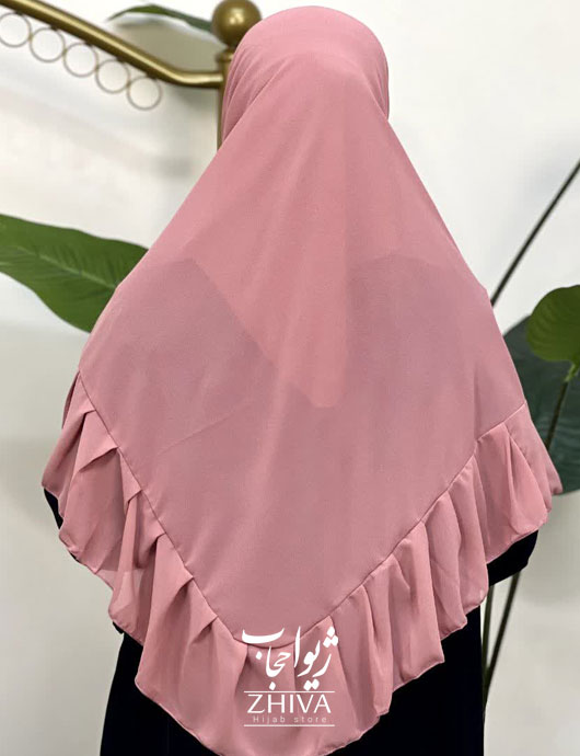 روسری کش دار مریم چین دار صورتی