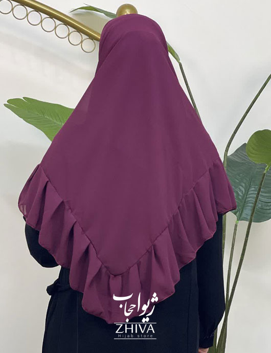 روسری کش دار مریم چین دار زرشکی