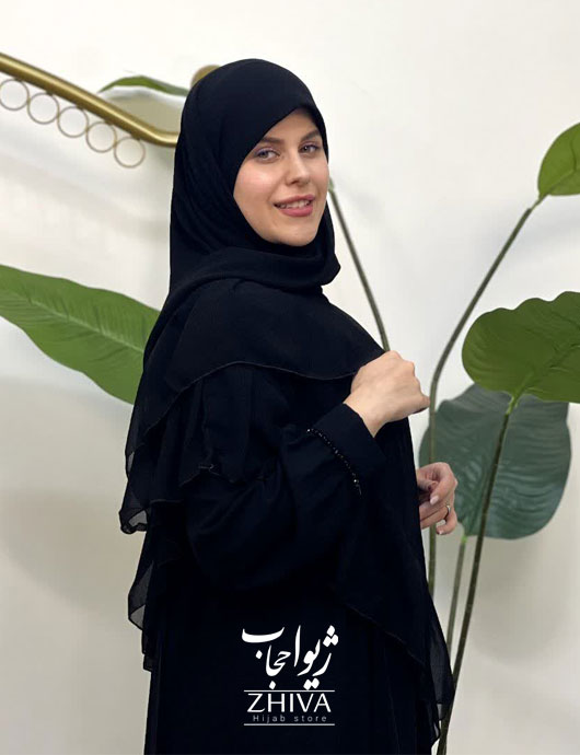روسری کش دار مریم چین دار مشکی