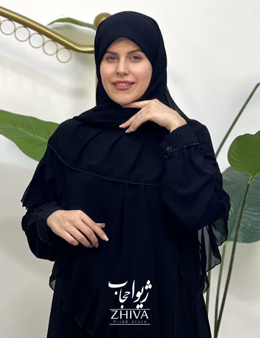 روسری کش دار مریم چین دار مشکی