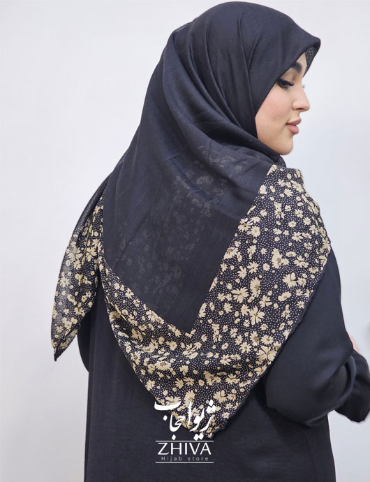 روسری نخی حاشيه طرح دار