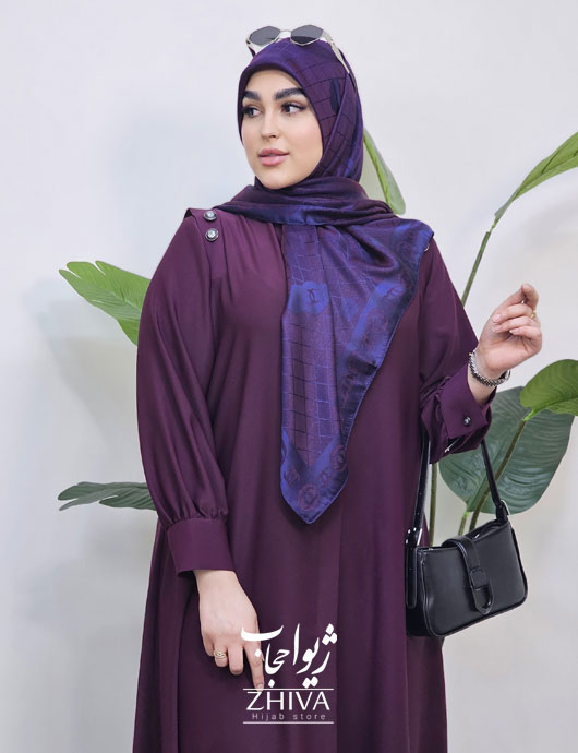 عبای آسنات جلوباز بنفش