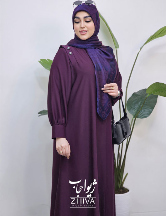 عبای آسنات جلوباز بنفش