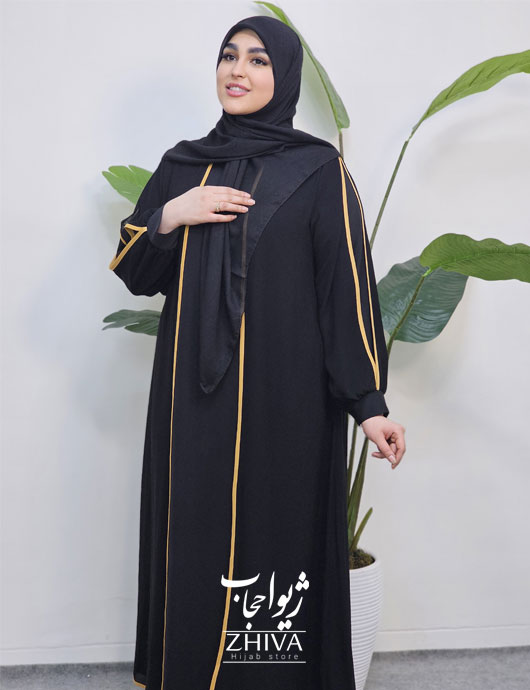 عبای دولايه جانان نوار خردلی