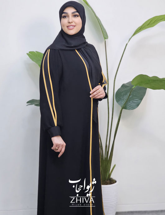 عبای دولايه جانان نوار خردلی