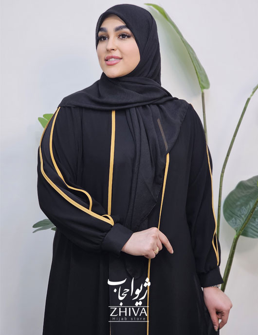 عبای دولايه جانان نوار خردلی