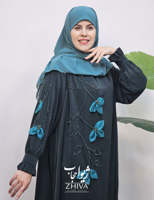 عبا آترين جواهردوزی سبز