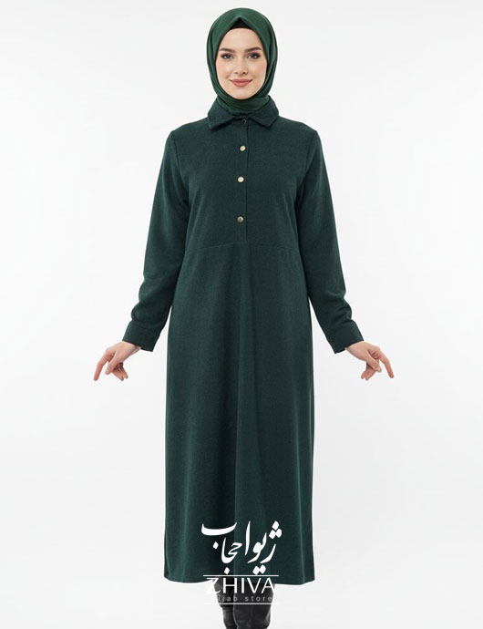 مانتو مخمل كبريتی سبز 2