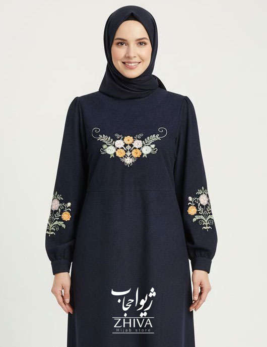 عبا گل بانو سرمه ای