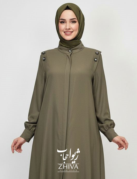 عبای آسنات جلوباز سبز حنایی
