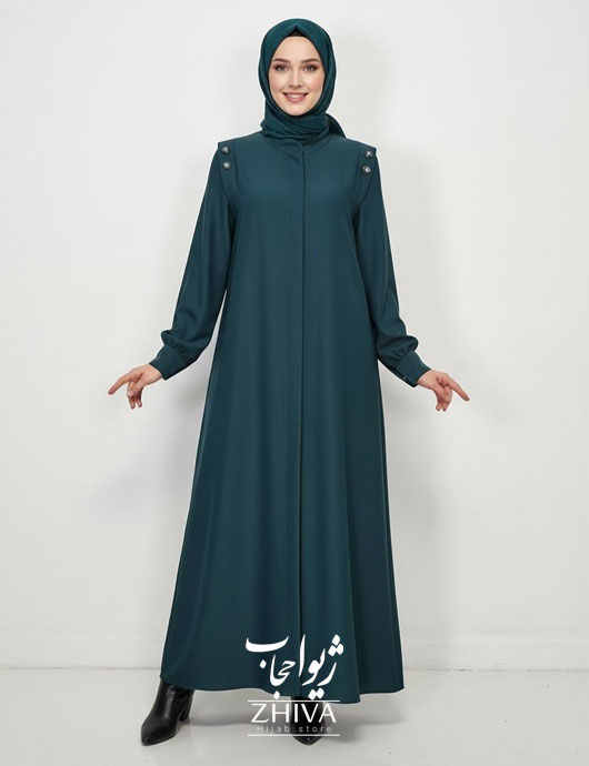 عبای آسنات جلوباز سبز زمردی