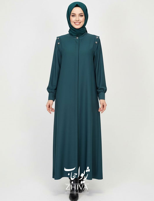 عبای آسنات جلوباز سبز زمردی