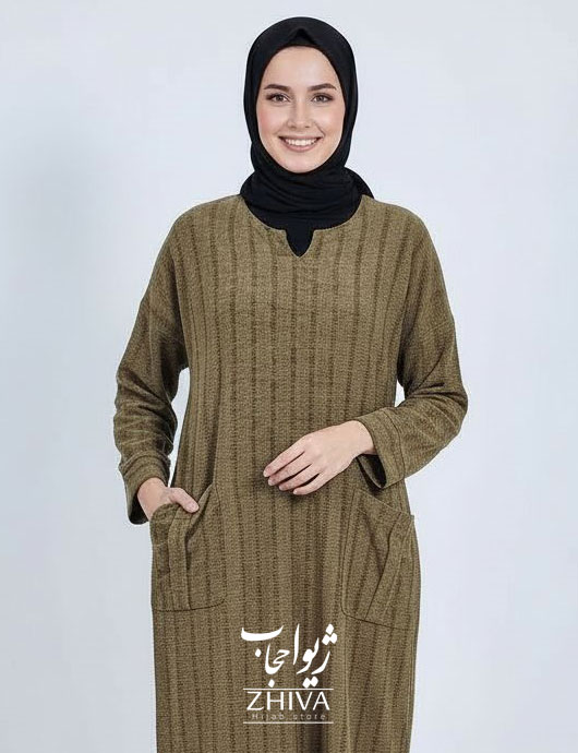 مانتو دو جیب مخمل کبریتی