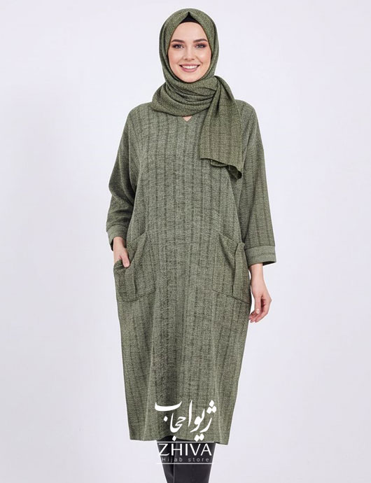 مانتو دو جیب مخمل کبریتی