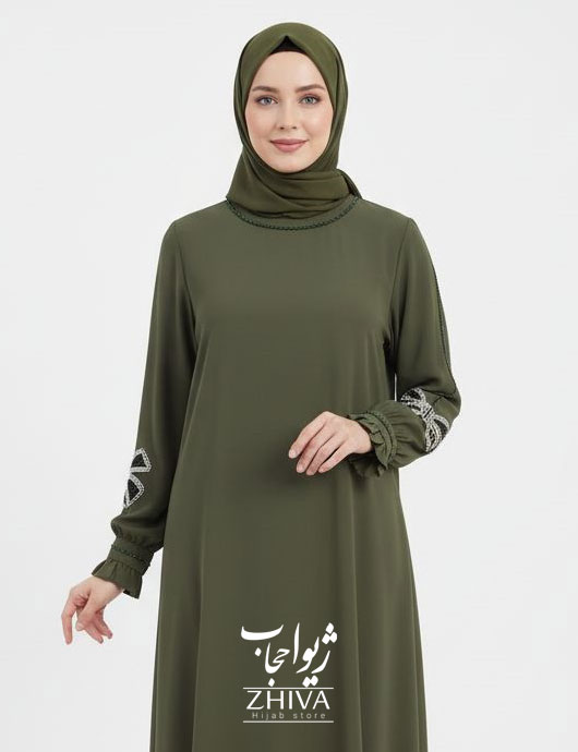 عبا پاپيون جواهردوزی سبز