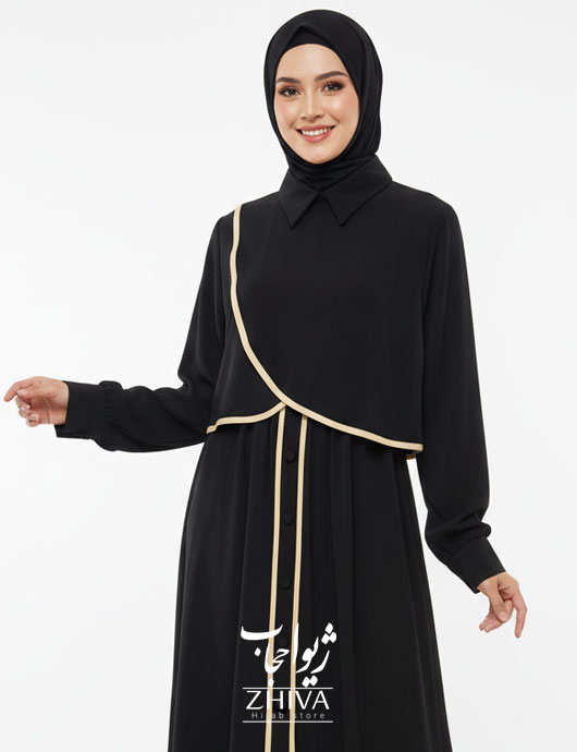 عبا لاله نواردوزی پیراهنی مشكی كد1