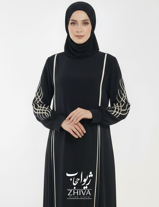 مانتو عبایی ترنم گلدوزی