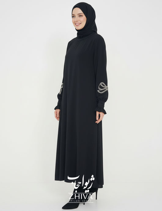عبا افرا جواهردوزی پاپيون مشكی