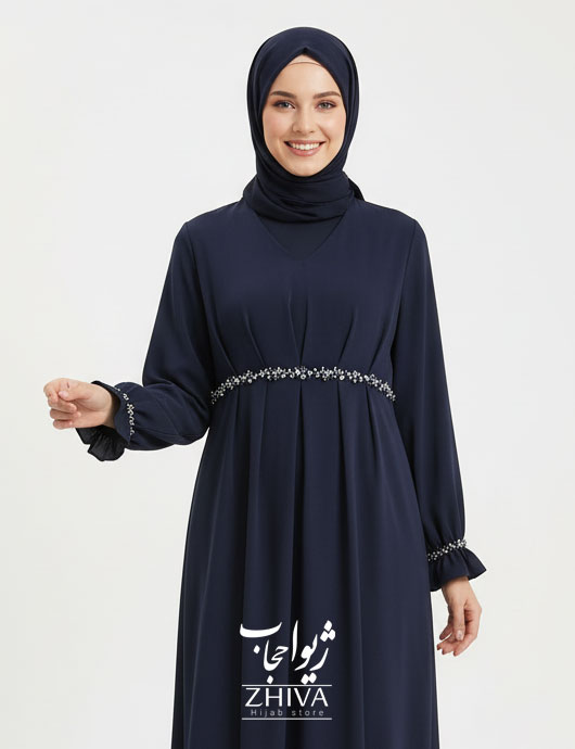 عبای رامونا جواهردوزی سرمه ای