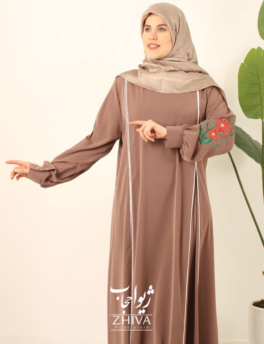 مانتو عبایی ترنم گلدوزی
