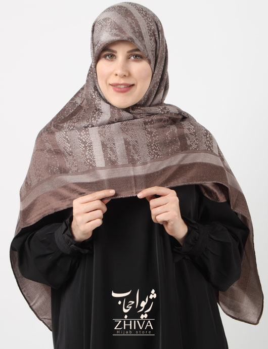 روسری لمه طرح پوست ماری دور دوخت قواره 140