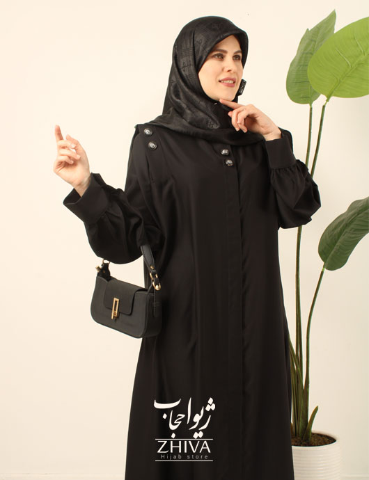عبای آسنات جلوباز مشكی
