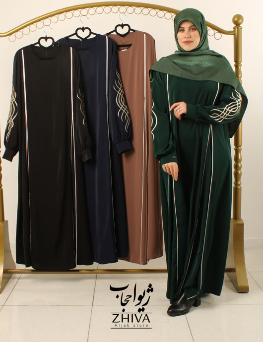 مانتو عبایی ترنم گلدوزی