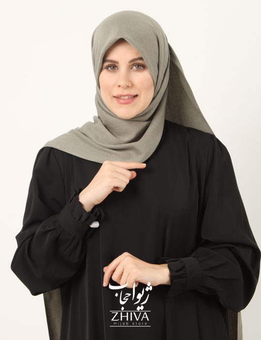 شال نخی طوسی سبز