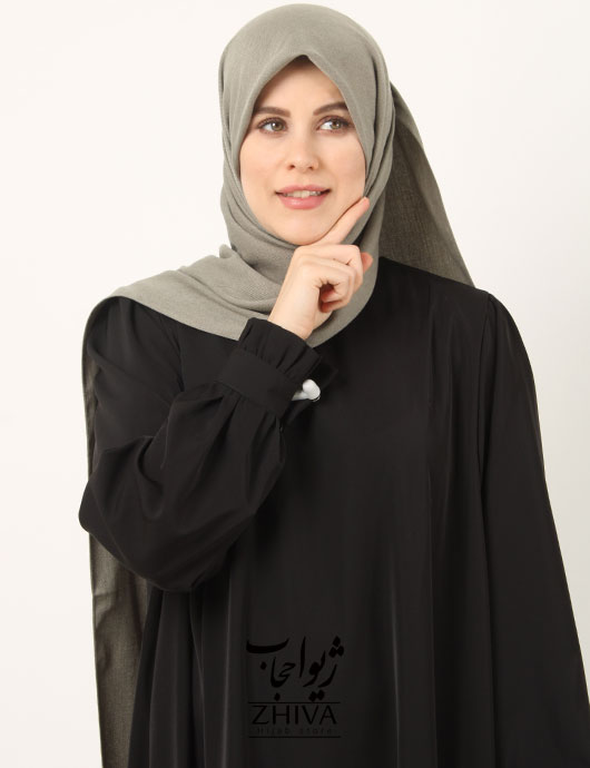 شال نخی طوسی سبز