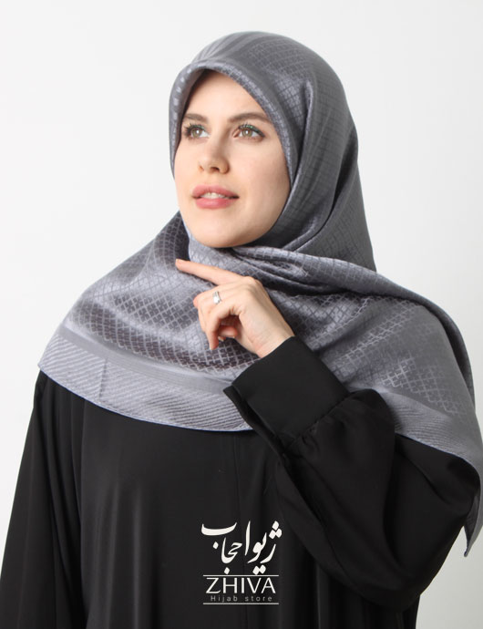 روسری لمه چارخونه ريز دوردوخت قواره 120 كد 5