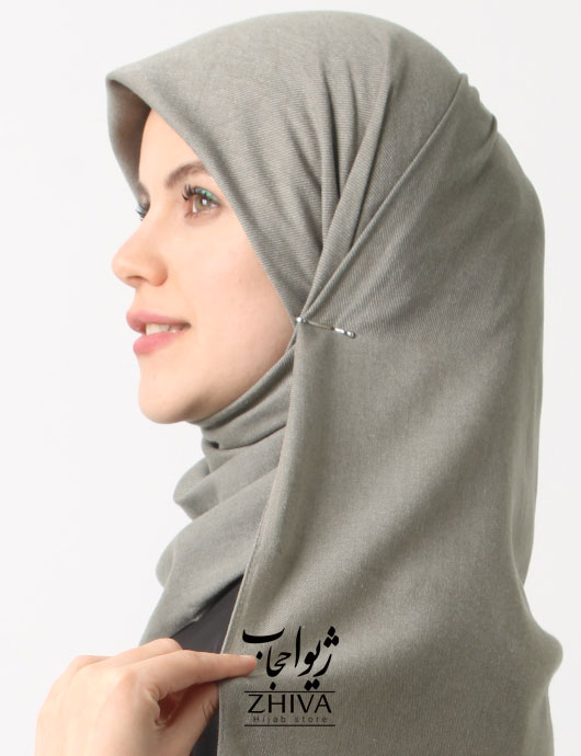 شال نخی طوسی سبز