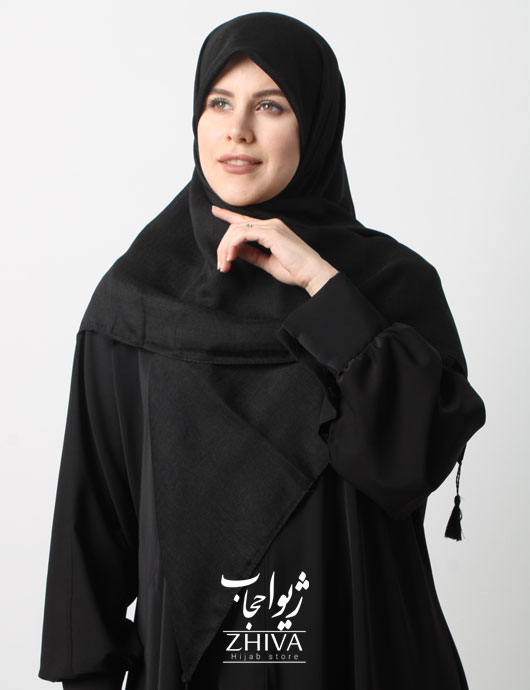 روسری نخی دوردوخت منگوله دار قواره 120 كد 2