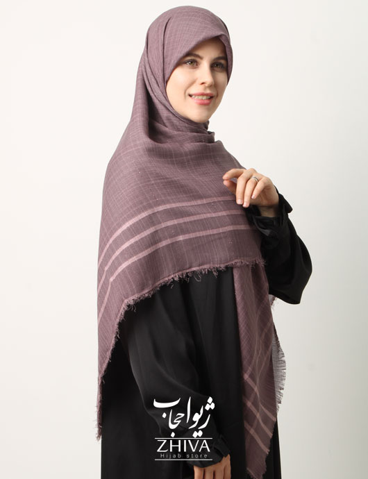 روسری نخ لینن دور ريش قواره 140 كد 8