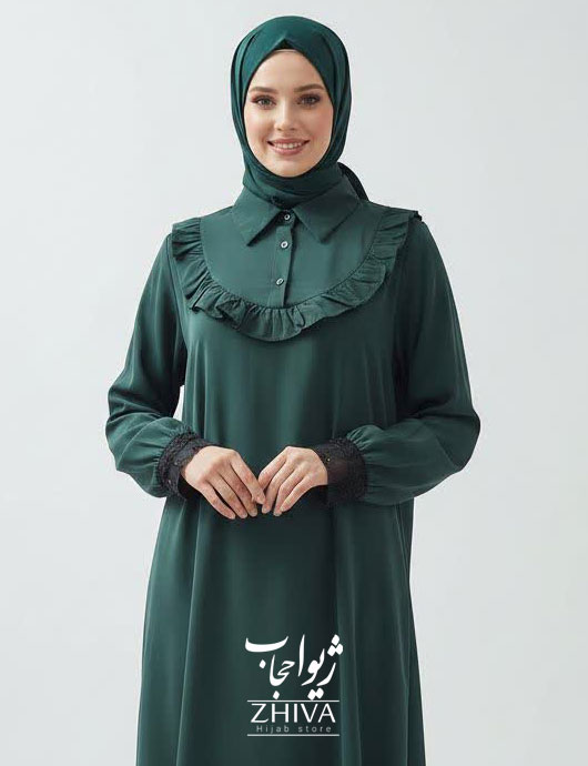 مانتو عبایی تينا سبز كد 6