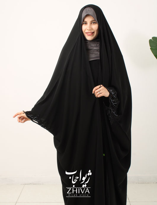 چادر عربی گلدوزی منجوق دوزی