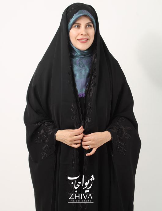 چادر دانشجویی گلدوزی نسترن ندا